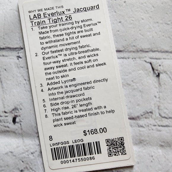 LULULEMON LAB EVERLUX JACQUARD TRAIN TIGHT 26 - Picture 6 of 6
